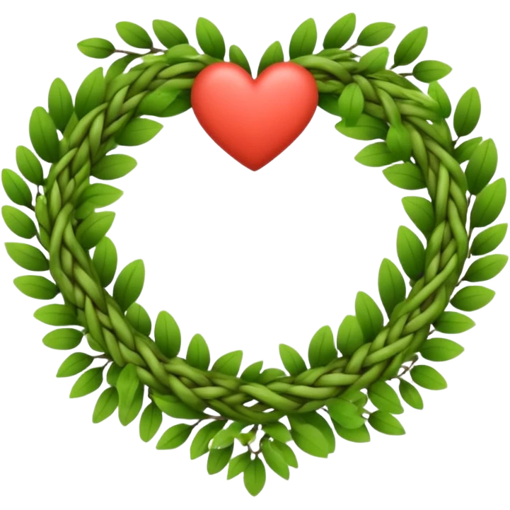 nature wreath heart, boho beautiful  emoji