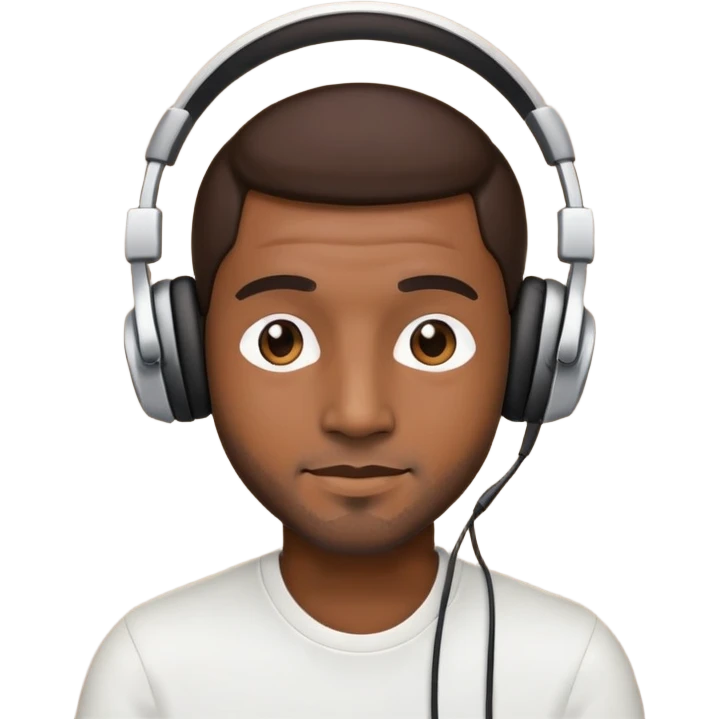 Cowo pake headphone emoji
