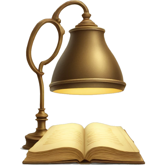 vintage lamp with open book emoji