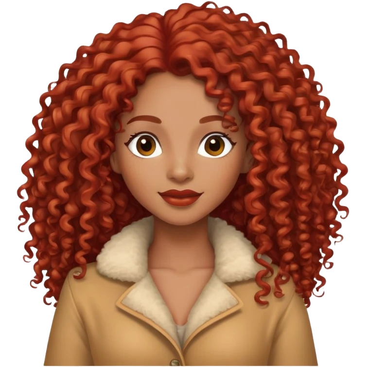 Afrolatina with long red hair with curls celebrating emoji