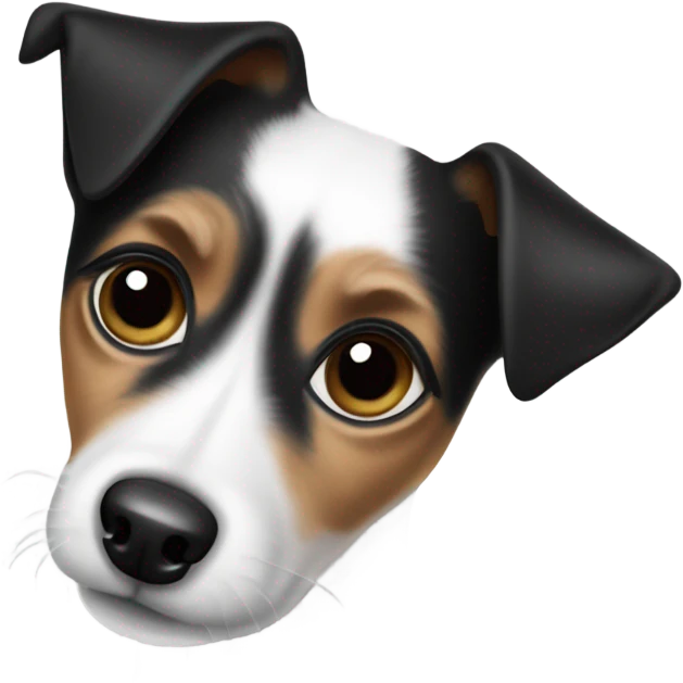 Black and white jack russel  emoji