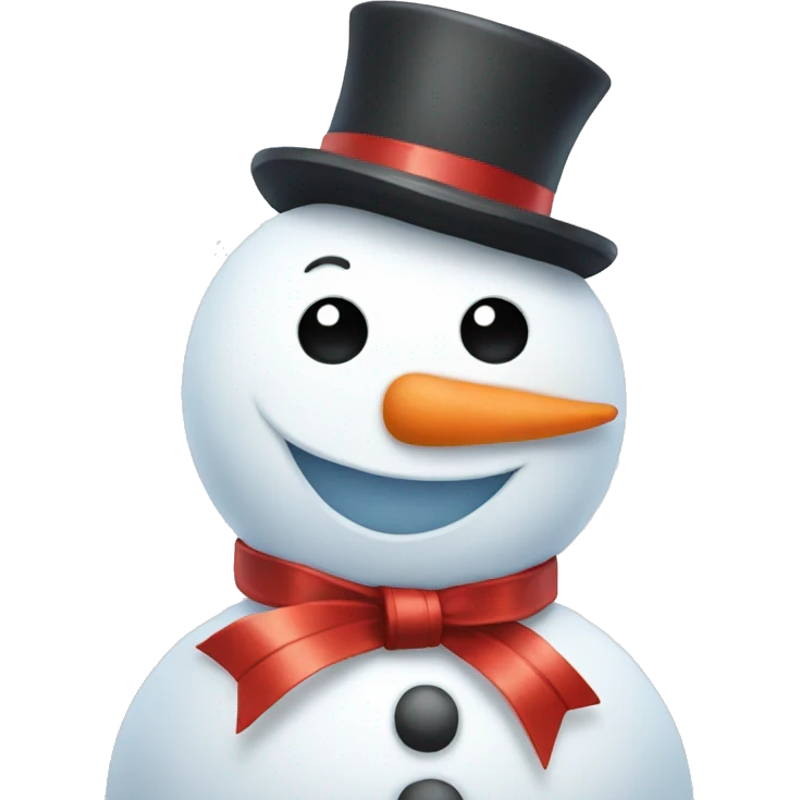 snowman with ribbon emoji