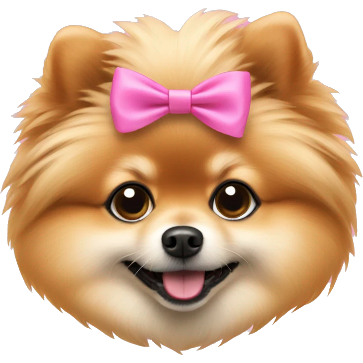 Pomeranian wearing pink  emoji