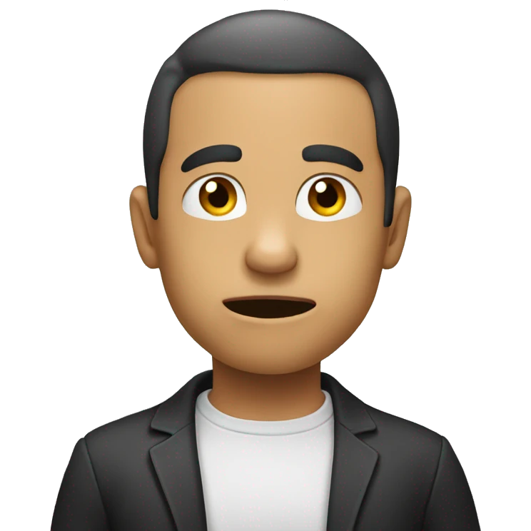 Grabbing at chin emoji