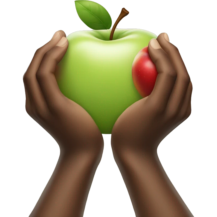 Hands holding Apple emoji