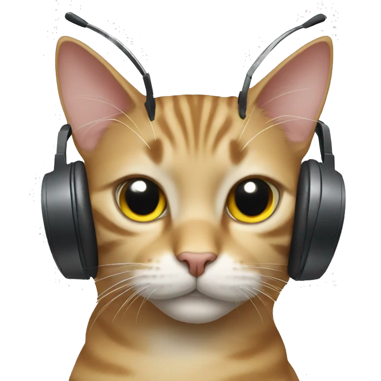 cat with headphones on emoji
