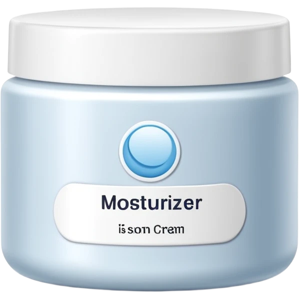 body moisturizer cream pot with label emoji