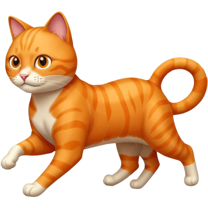 Fast orange cat running emoji