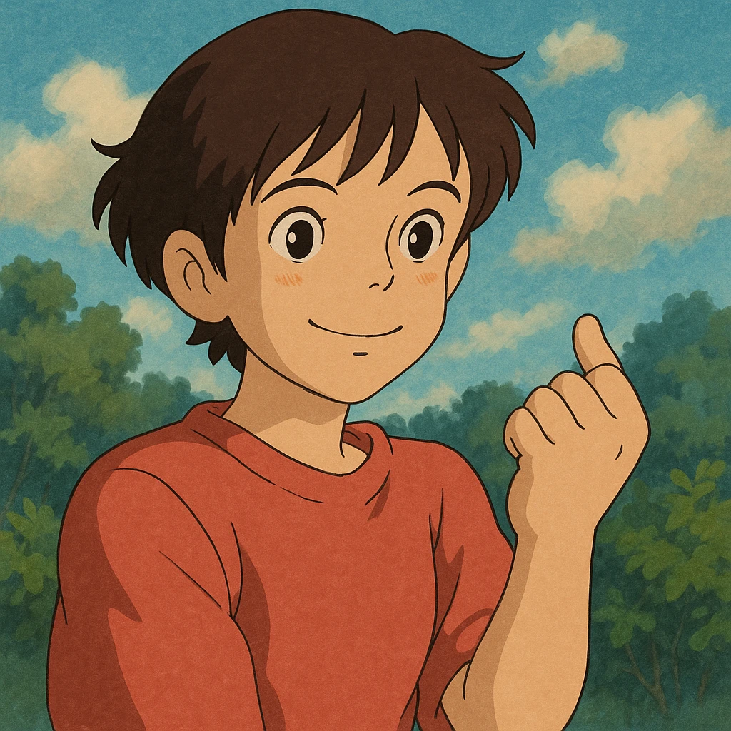 fig hand gesture, ghibli style emoji