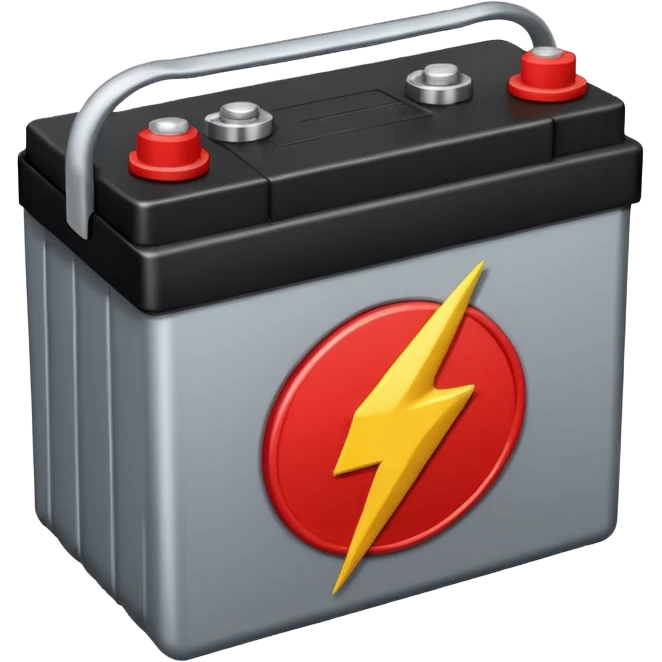 car battery with lightning emoji on top emoji