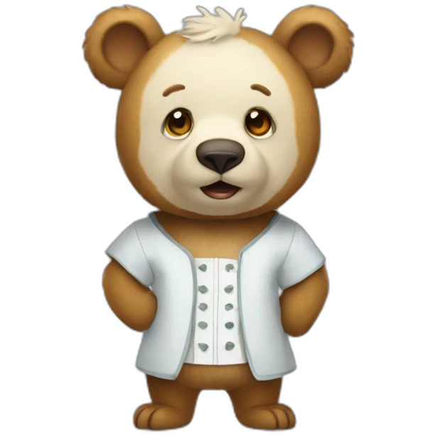a bear in a Mäuse costume emoji