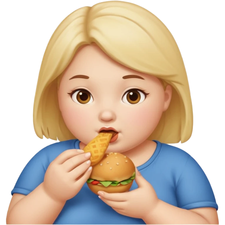 chubby girl eating something emoji