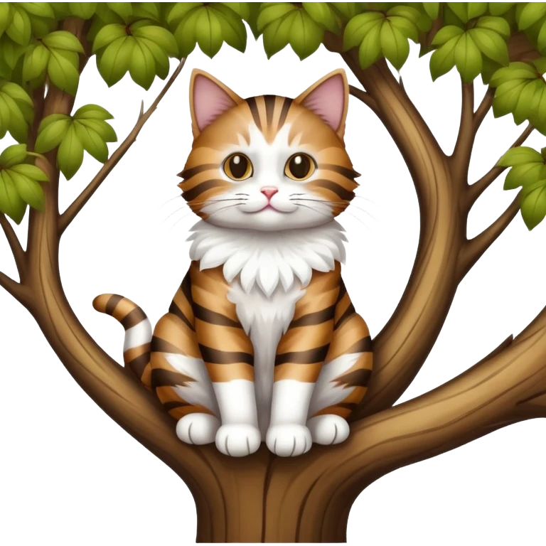 Cat sitting on a tree emoji