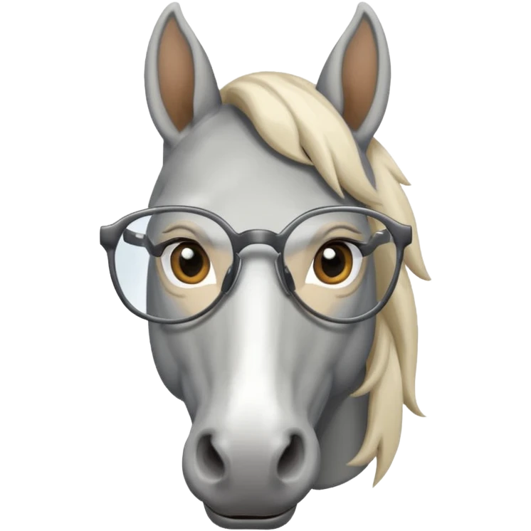 grey horse head with glasses emoji