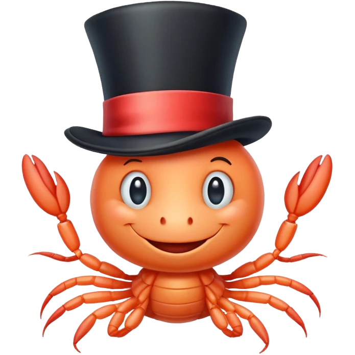 shrimp wearing a top hat emoji