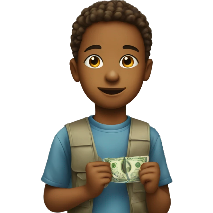 kid borrowng money from mom emoji