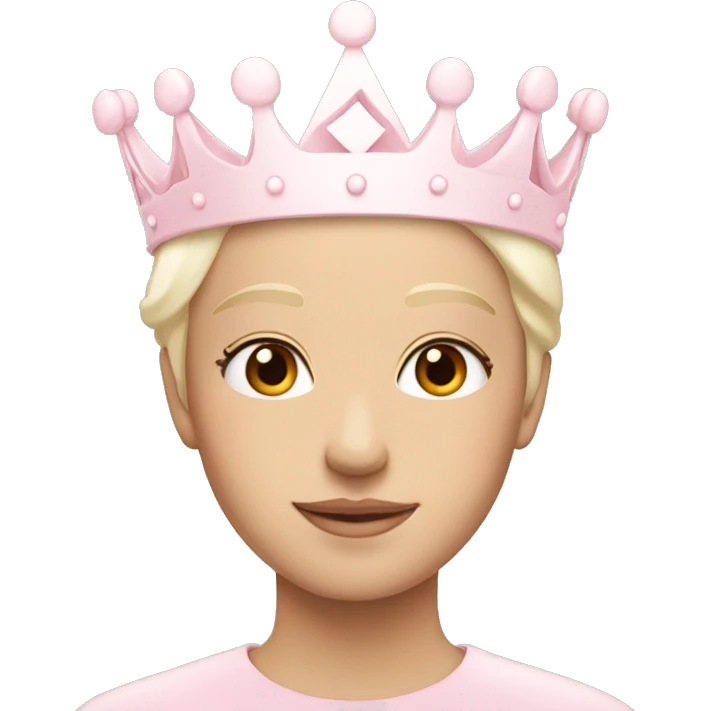 White and pastel pink crown emoji