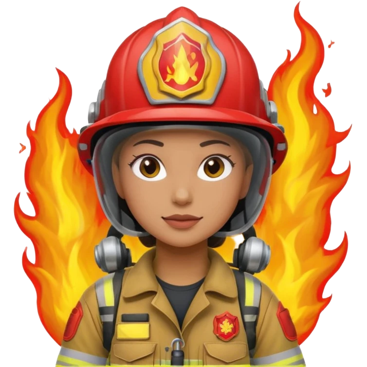 female firefighter on fire emoji