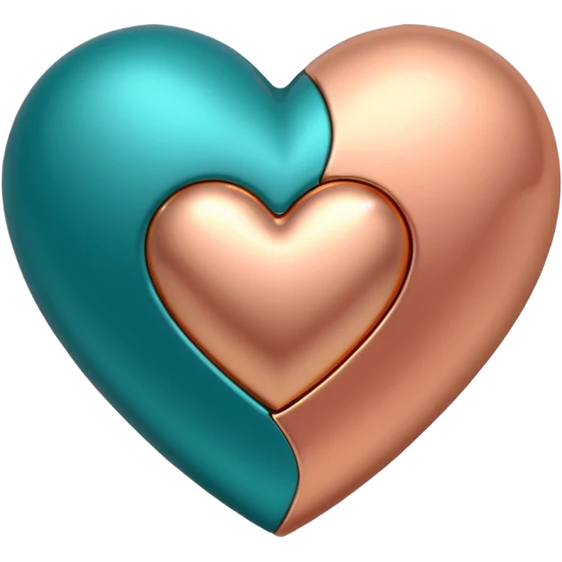 A teal, orang, and rose gold heart, please.  emoji