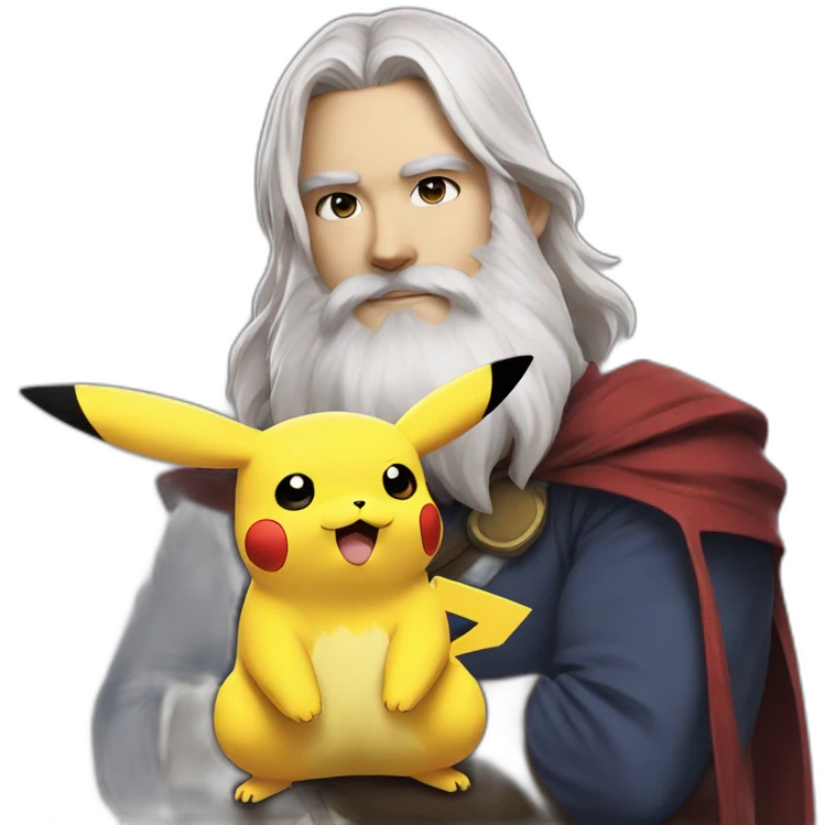 pikachu cosplay with bearded man white skin emoji