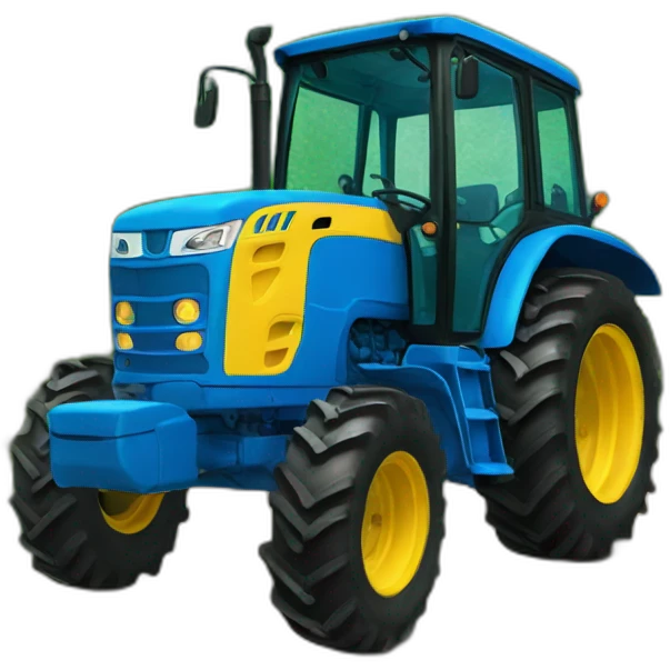 Tracteur bleu emoji