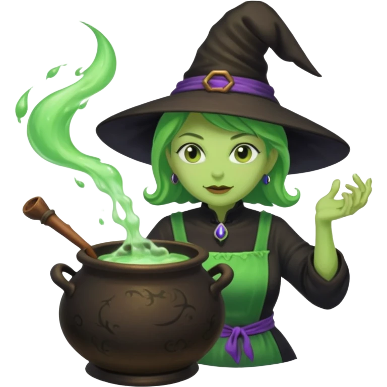 green witch cooking potion emoji