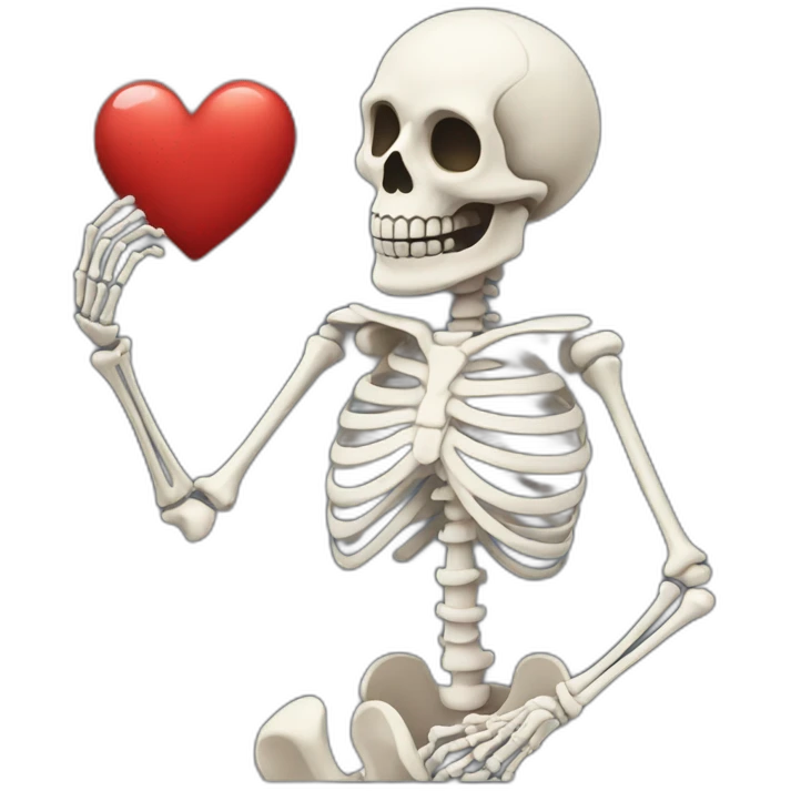 skeleton in love emoji