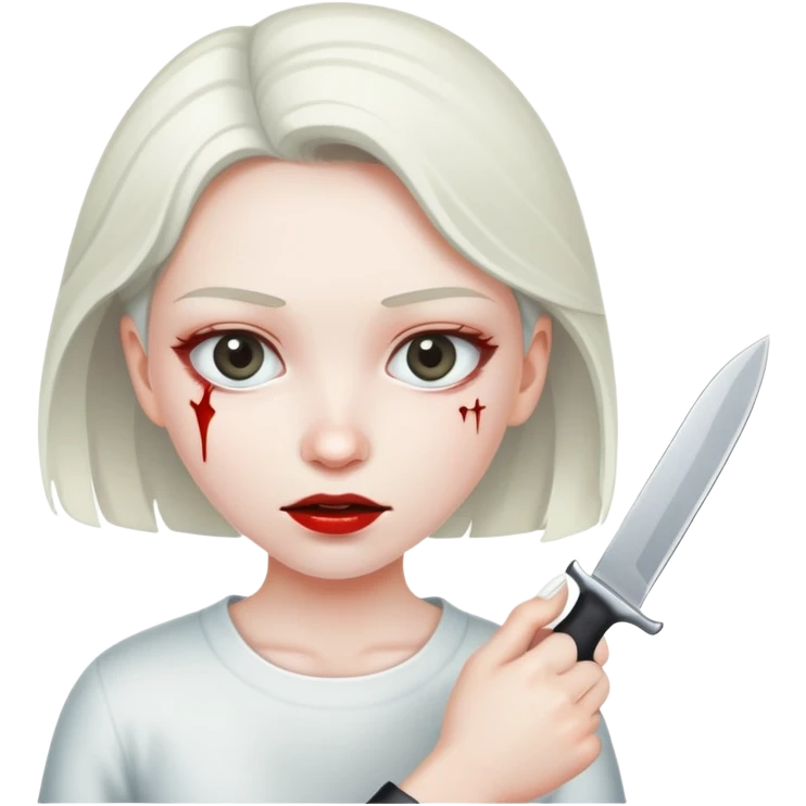 A girl stabbing another girl with knife emoji