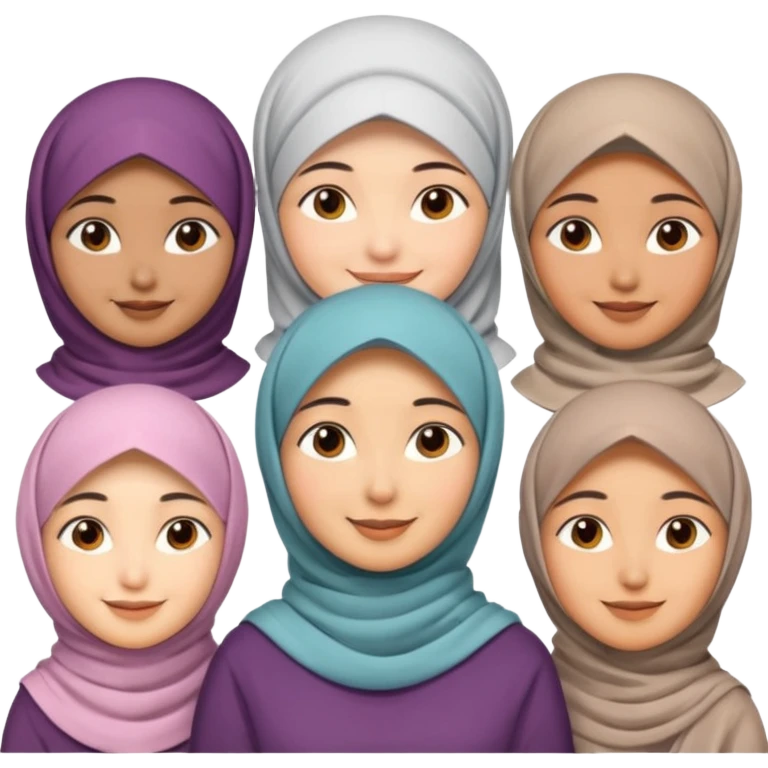 multicultural people include asian, indian, hijab emoji