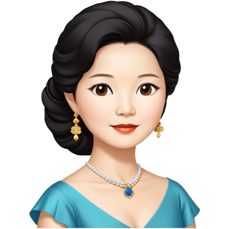 Teresa Teng famous Chinese singer with classic hairstyle, chest up portrait emoji