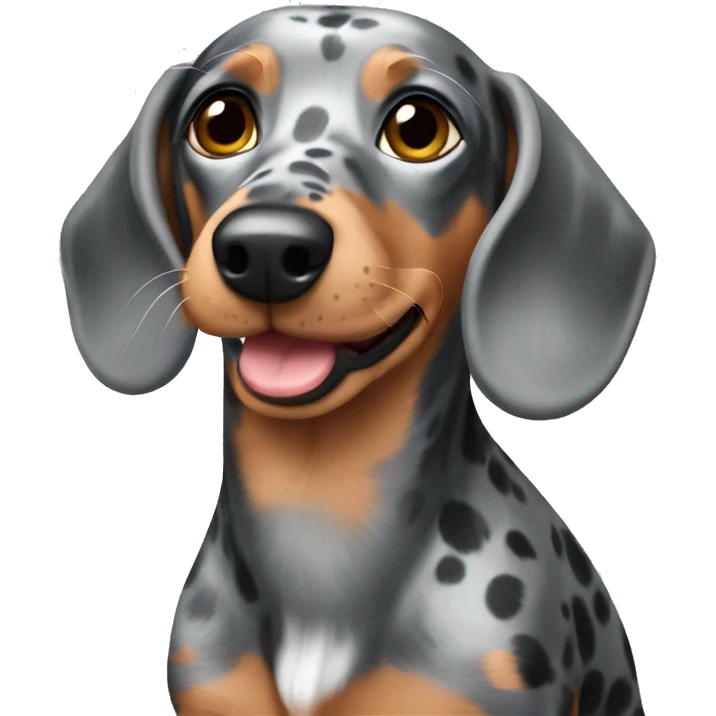 grey spotted dachshund emoji