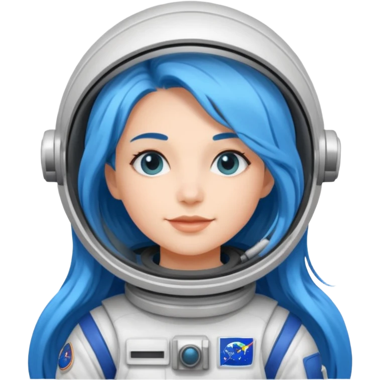 Female astronaut with long blue hair emoji