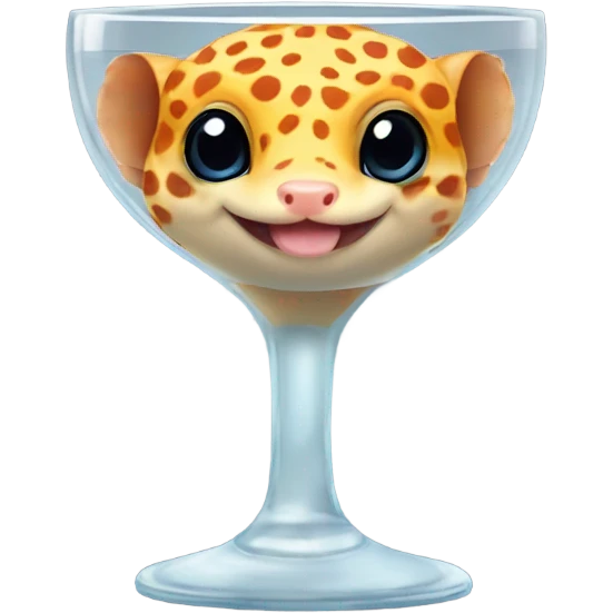orange leopard gecko in a glass cup emoji