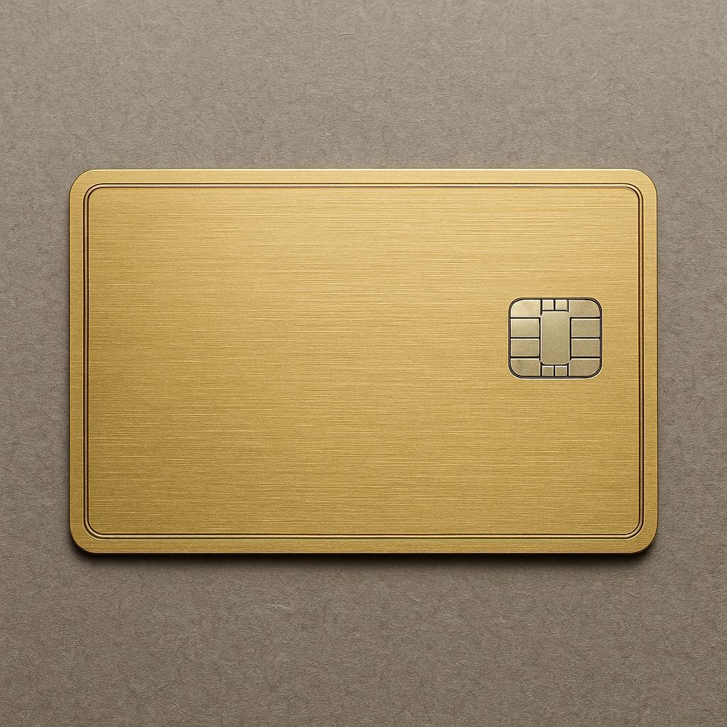 realistic style American Express Gold credit card, gold color, no text emoji