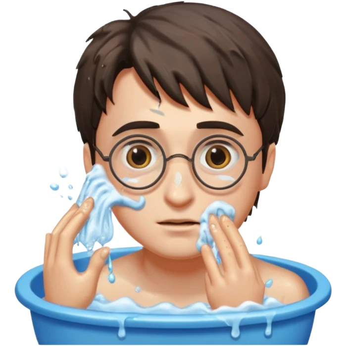 harry potter is washing his face emoji