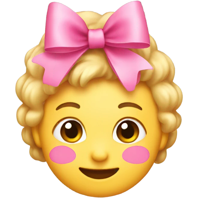 Emoji with a pink bow on the head emoji