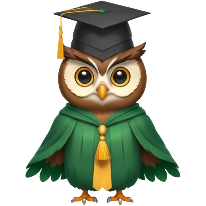owl professor in green cloak graduation emoji