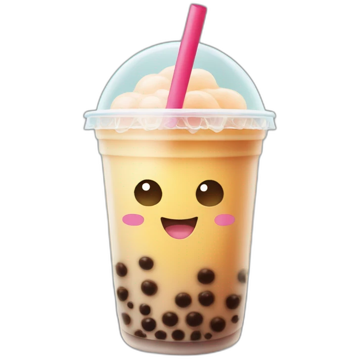 Bubble tea smiling emoji