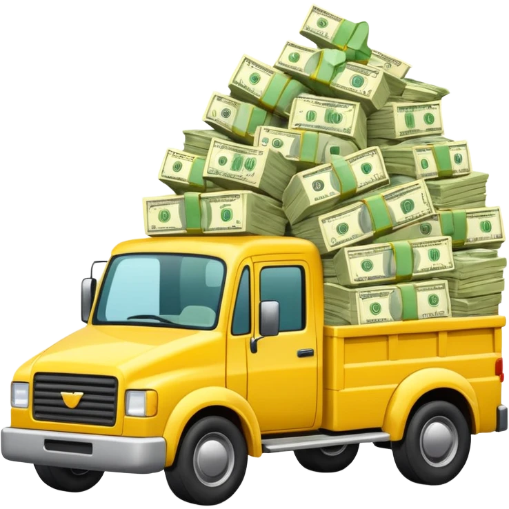 yellow truck with money emoji