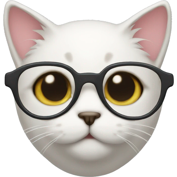 cute cat with glasses emoji