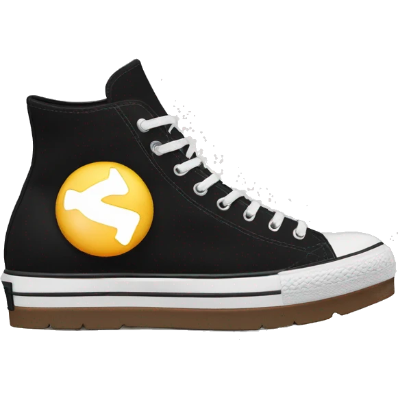 Black platform converse platform shoes hike  emoji