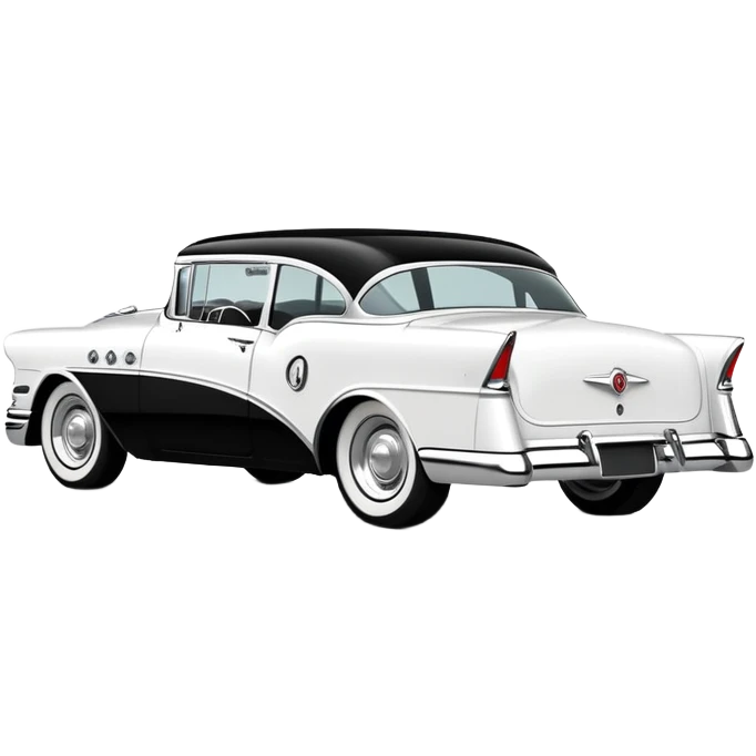 hot rod inspired by a 1956 Buick Century, black and white color scheme emoji
