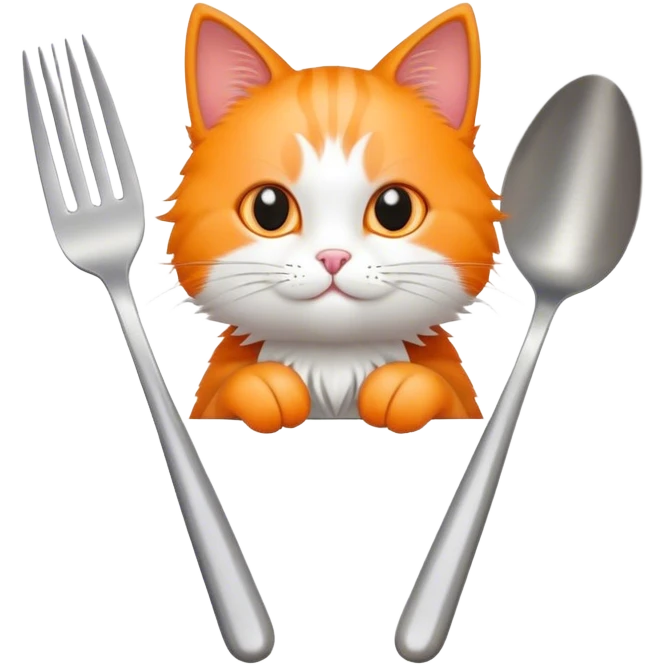 Cat on a fork emoji