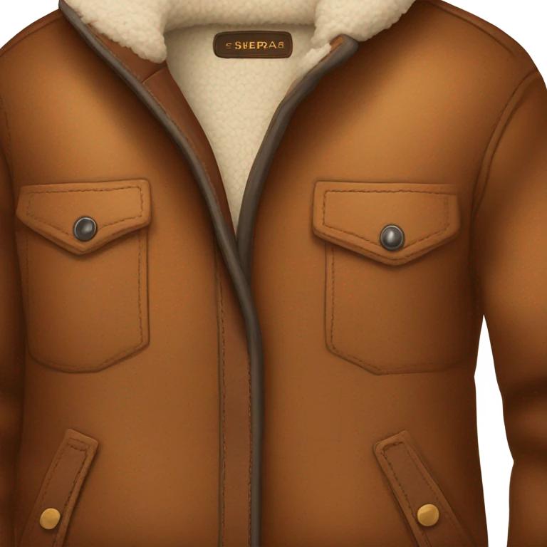 Cozy sherpa jacket with brown-leather binding emoji