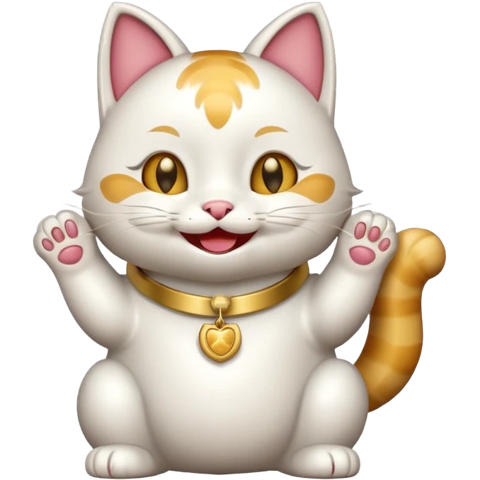a lucky cat laughing emoji
