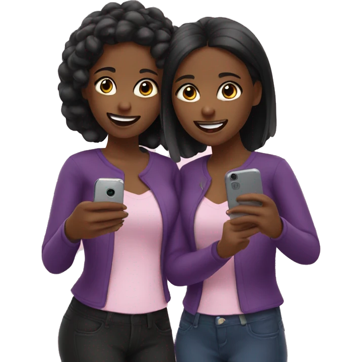 2 girls taking selfies emoji