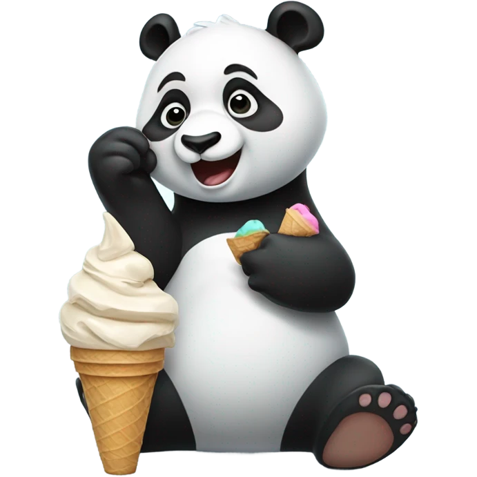 Panda eating ice cream emoji