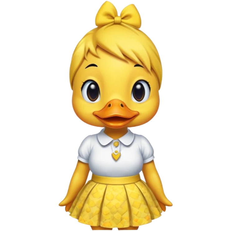 Duck wearing a cute skirt and a cute duck shirt  emoji