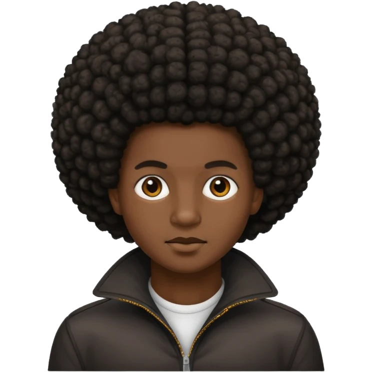 African American with a Afro emoji