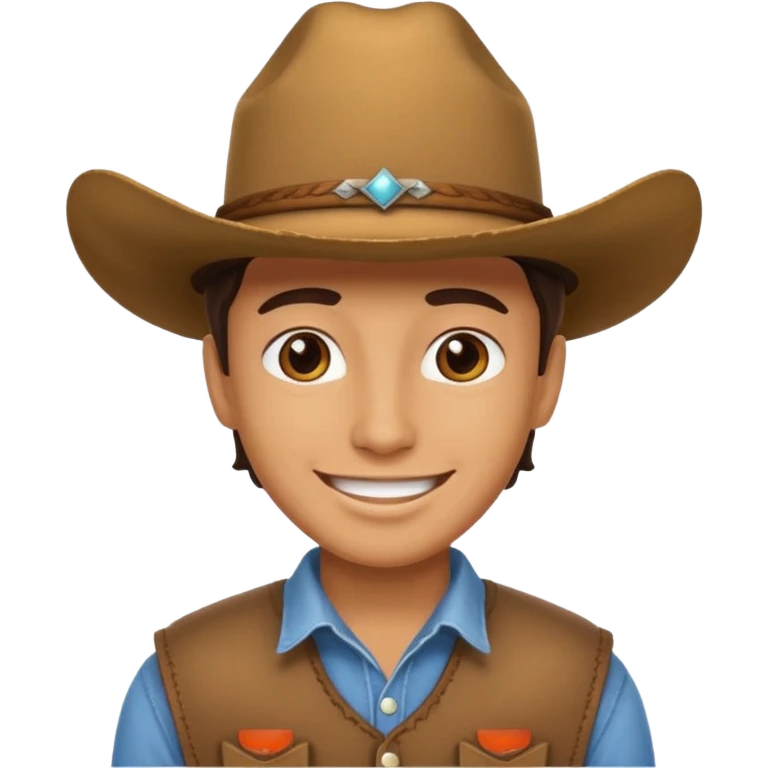 Turn the grinning emoji into one with a cowboy hat on emoji